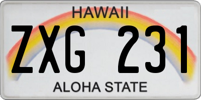 HI license plate ZXG231