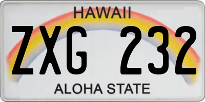 HI license plate ZXG232