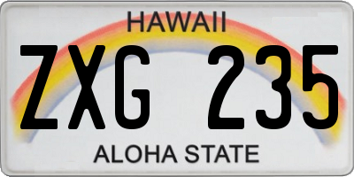 HI license plate ZXG235