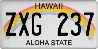 HI license plate ZXG237