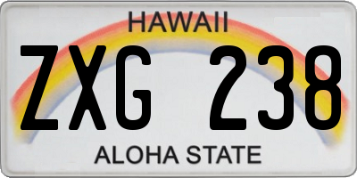 HI license plate ZXG238
