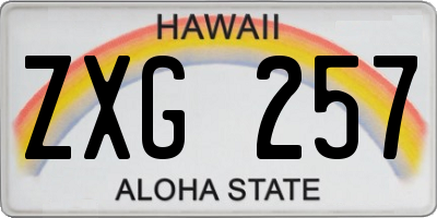 HI license plate ZXG257