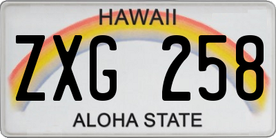 HI license plate ZXG258