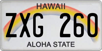 HI license plate ZXG260