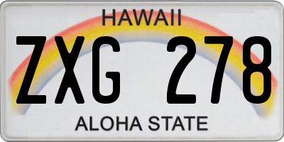 HI license plate ZXG278