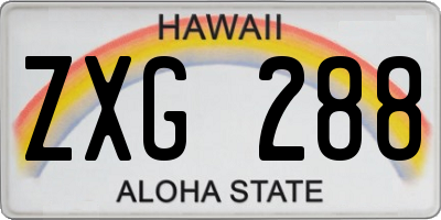 HI license plate ZXG288