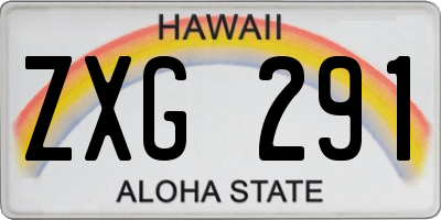 HI license plate ZXG291