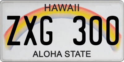 HI license plate ZXG300