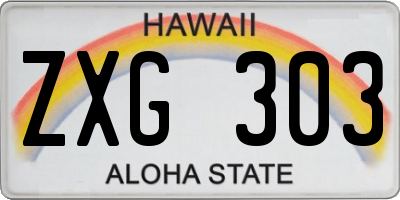 HI license plate ZXG303