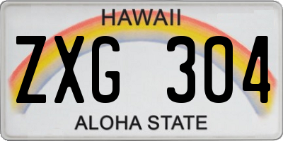 HI license plate ZXG304