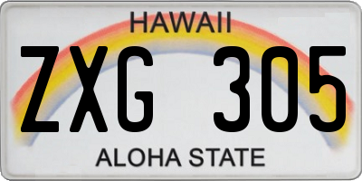 HI license plate ZXG305
