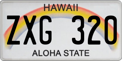 HI license plate ZXG320