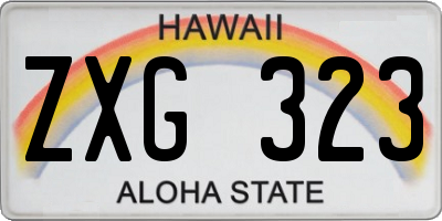 HI license plate ZXG323