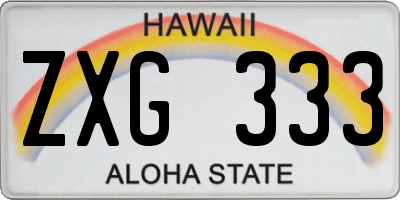 HI license plate ZXG333