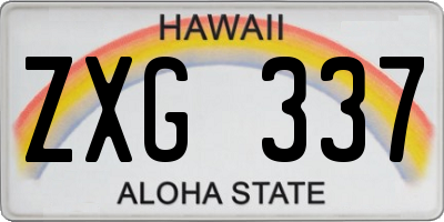 HI license plate ZXG337