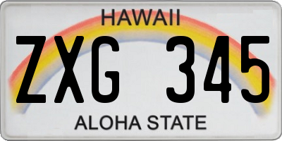 HI license plate ZXG345
