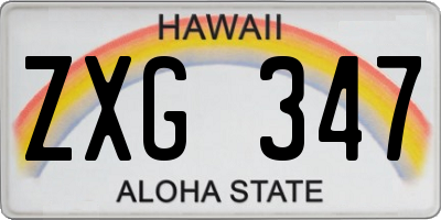 HI license plate ZXG347