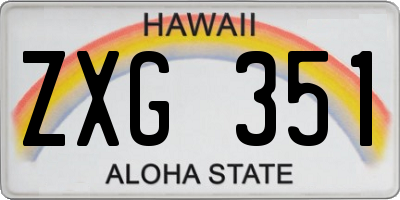 HI license plate ZXG351