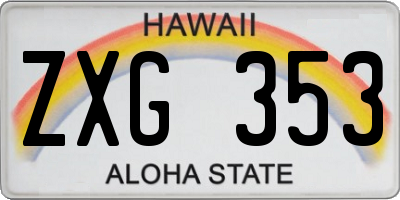 HI license plate ZXG353
