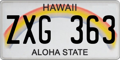 HI license plate ZXG363