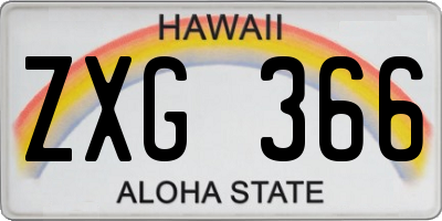 HI license plate ZXG366