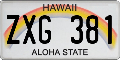 HI license plate ZXG381