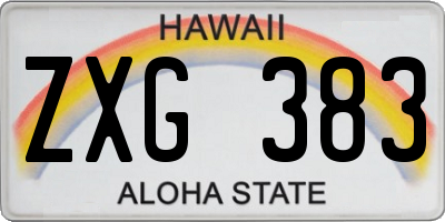 HI license plate ZXG383