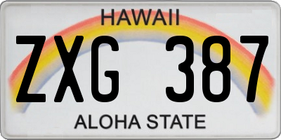 HI license plate ZXG387