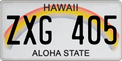 HI license plate ZXG405