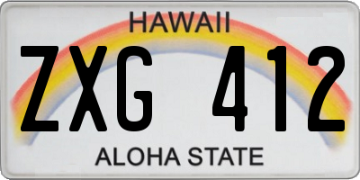 HI license plate ZXG412