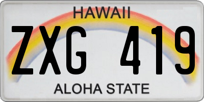 HI license plate ZXG419