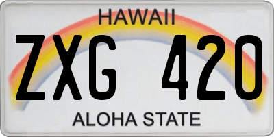 HI license plate ZXG420