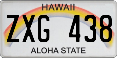 HI license plate ZXG438