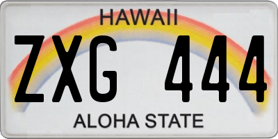 HI license plate ZXG444