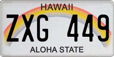 HI license plate ZXG449