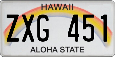 HI license plate ZXG451