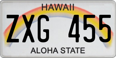 HI license plate ZXG455