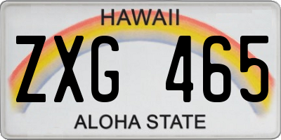 HI license plate ZXG465