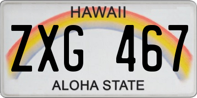 HI license plate ZXG467