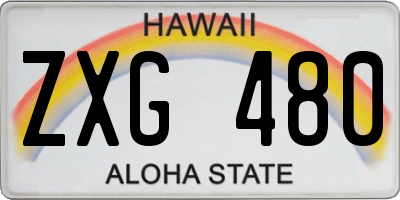 HI license plate ZXG480