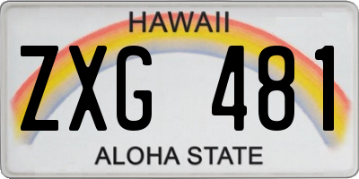 HI license plate ZXG481