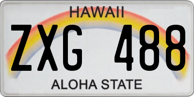 HI license plate ZXG488