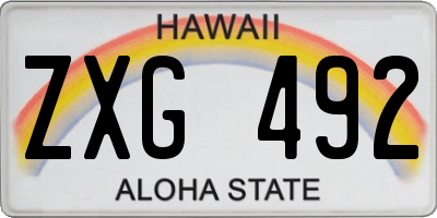 HI license plate ZXG492