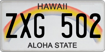 HI license plate ZXG502
