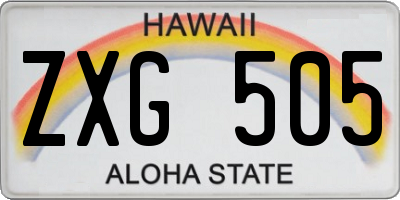 HI license plate ZXG505