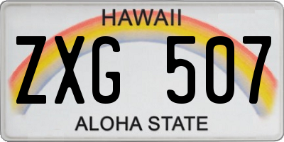 HI license plate ZXG507