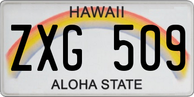 HI license plate ZXG509