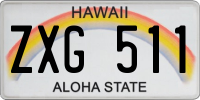 HI license plate ZXG511