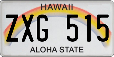 HI license plate ZXG515