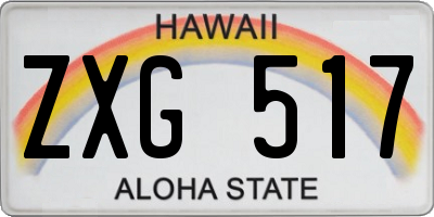 HI license plate ZXG517